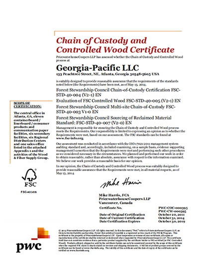 FSC CoC & CW Certificate